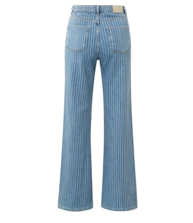 YAYA Wide leg striped denim - L32 - BLUE DENIM