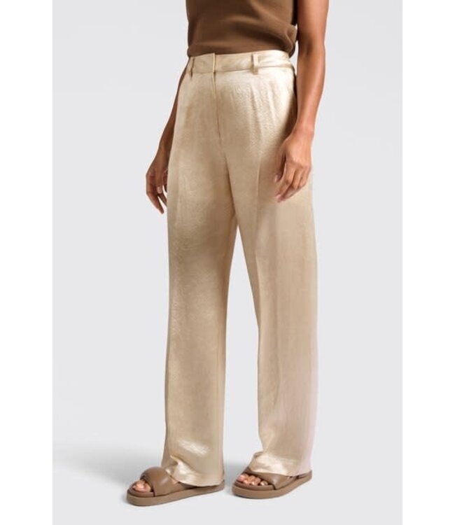 YAYA Satin wide leg trousers - SUMMER SAND
