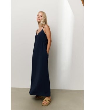 YAYA Strappy dress with drawstrings - TOTAL ECLIPSE BLUE