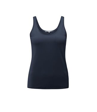 YAYA Singlet with low neckline - TOTAL ECLIPSE BLUE