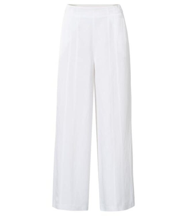 YAYA Woven high waist wide leg trousers with seam details - CRISP WHITE