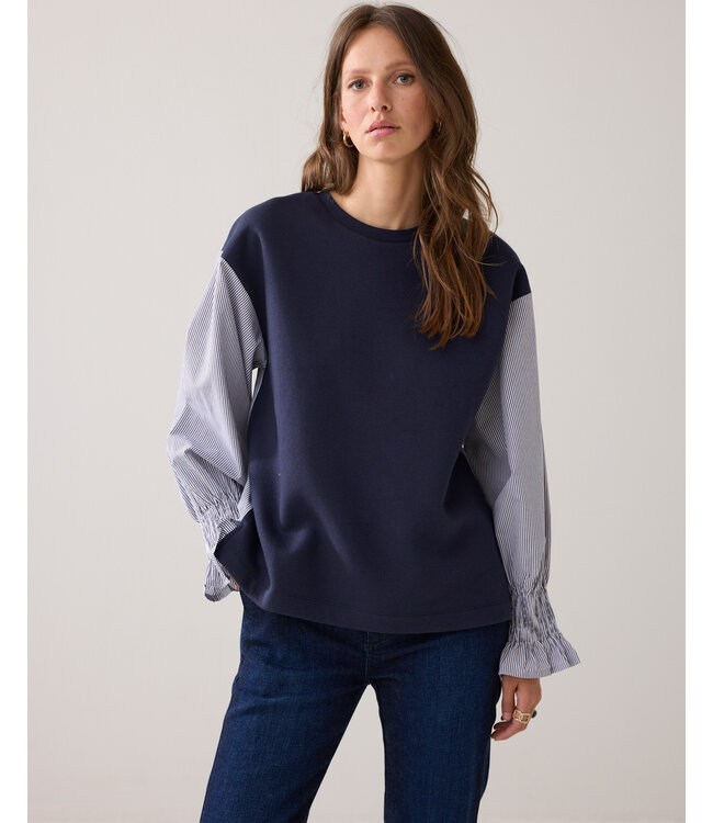 Summum Woman Summum Top Sweat woven mix 000495 - Midnight blue
