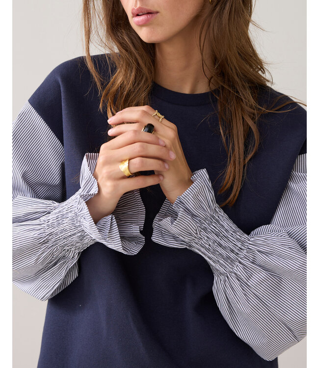 Summum Woman Summum Top Sweat woven mix 000495 - Midnight blue