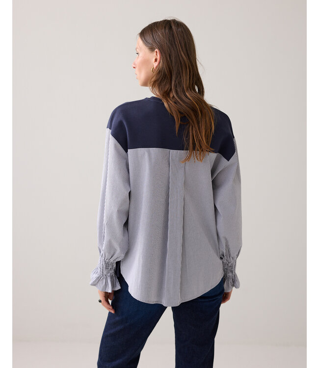 Summum Woman Summum Top Sweat woven mix 000495 - Midnight blue