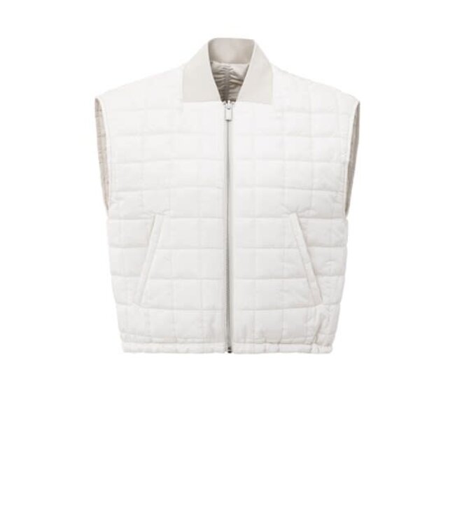 YAYA Nylon reversible bodywarmer - BEIGE