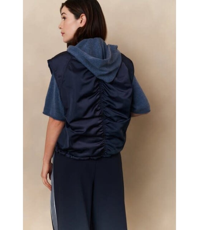 YAYA Nylon reversible bodywarmer - INKWELL BLUE