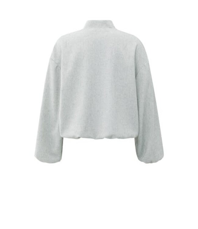 YAYA Woven oversized jacket with baloon effect - LIGHT GREY MELANGE