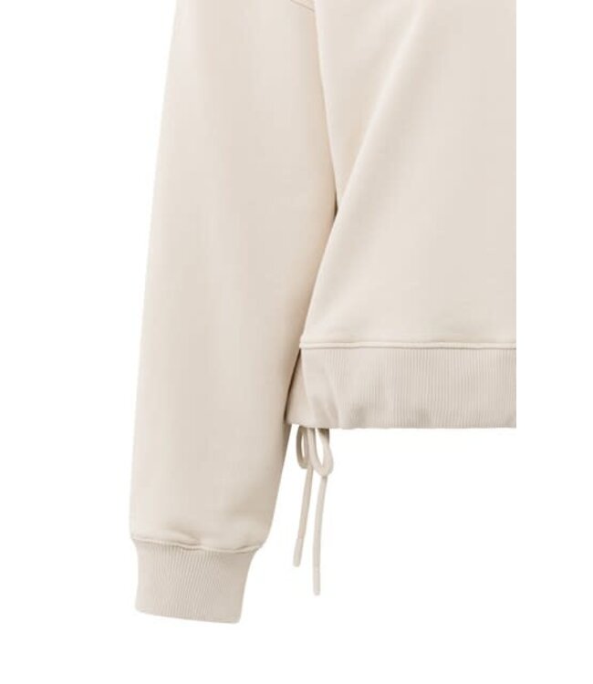 YAYA Sweatshirt with pleat detail and cord - CHALK WHITE