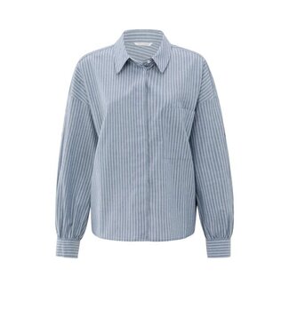YAYA Striped blouse with pocket - VINTAGE BLUE DESSIN