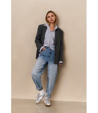 YAYA Loose fit hw denim - LIGHT BLUE DENIM