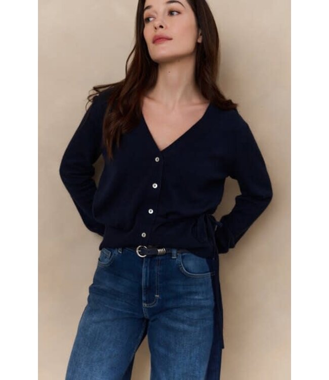 YAYA Cardigan with straps - INKWELL BLUE