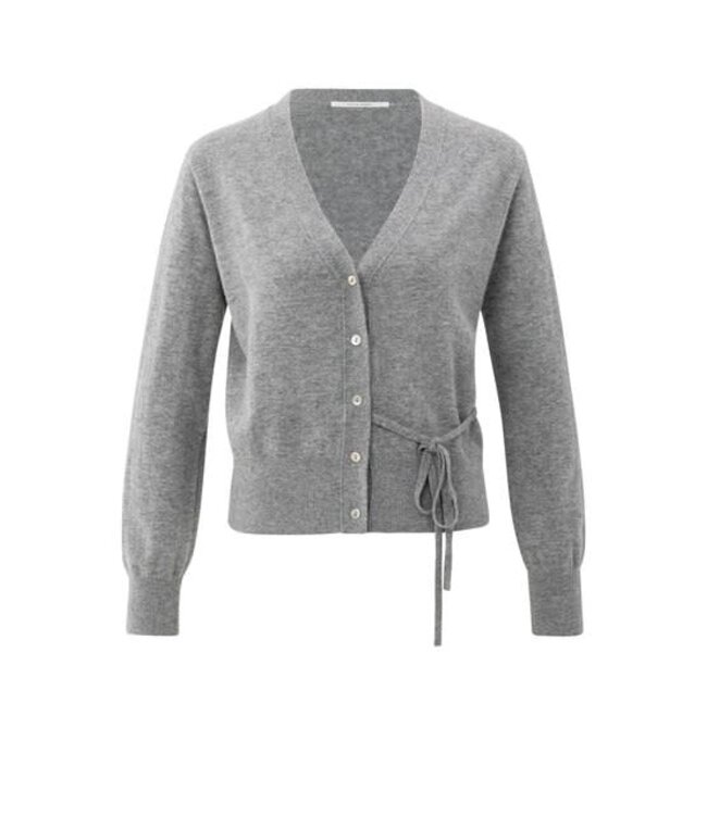 YAYA Cardigan with straps - MEDIUM GREY MELANGE