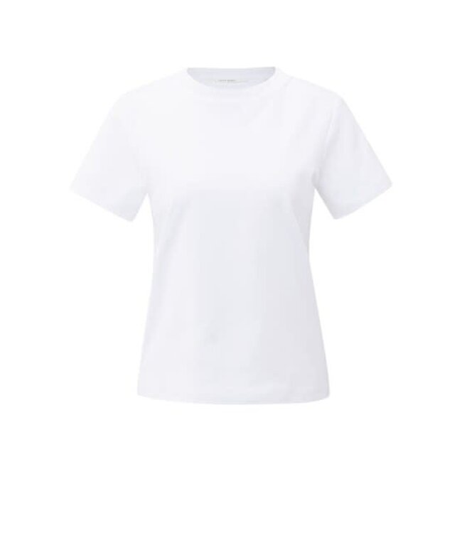 YAYA T-shirt with stitch details - PURE WHITE