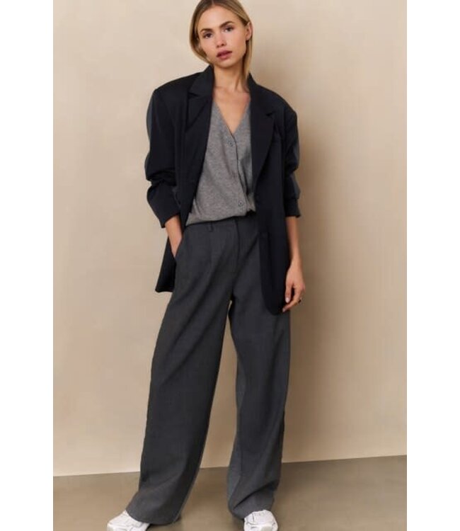 YAYA Woven loose fit blazer with bomber jacket details - INKWELL BLUE