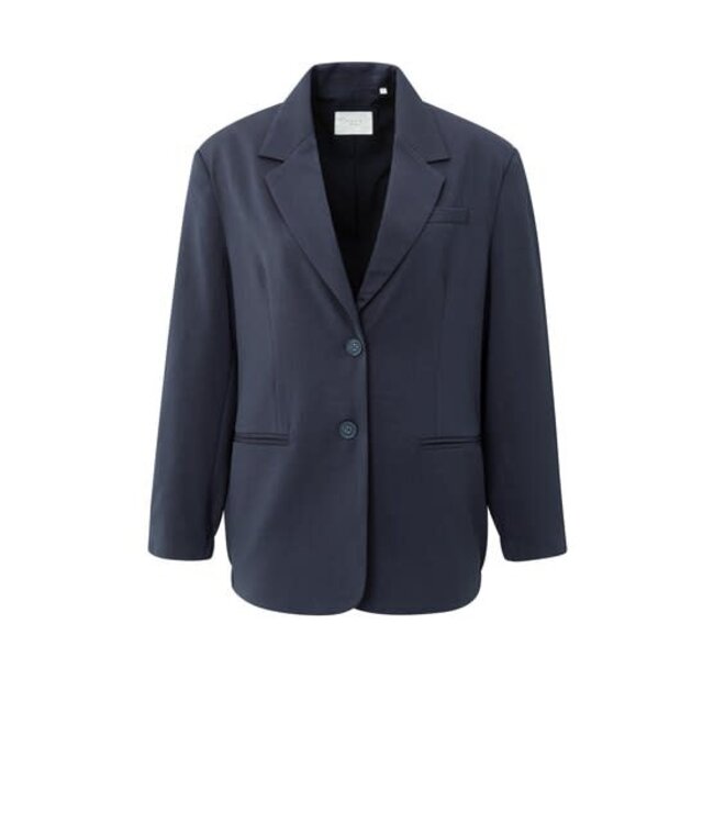 YAYA Woven loose fit blazer with bomber jacket details - INKWELL BLUE