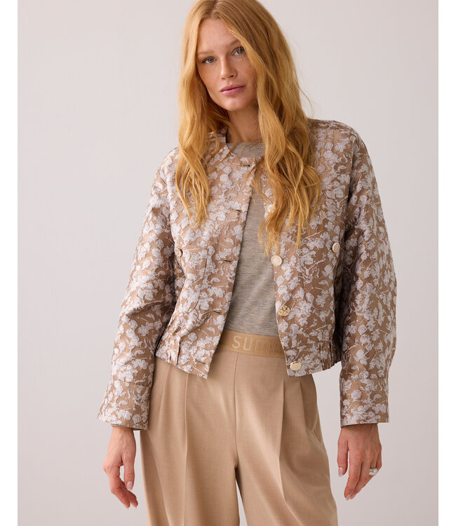 Summum Woman Summum Jacket bomber Leaves jaquard 000722 - Alpaca