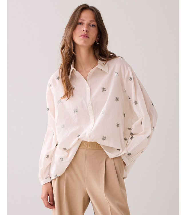 Summum Woman Summum Blouse Scattered embro 000122 - Ivory