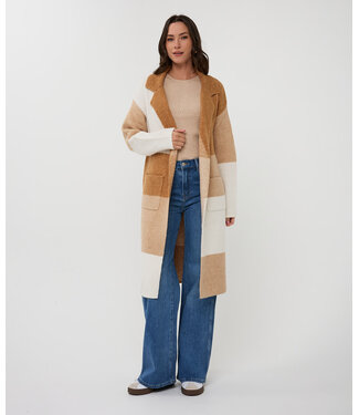 Esqualo Esqualo Cardigan long blocks Sand