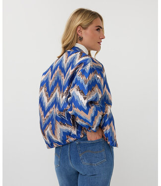 Esqualo Esqualo Jacket Bomber jacquard zigzag Print