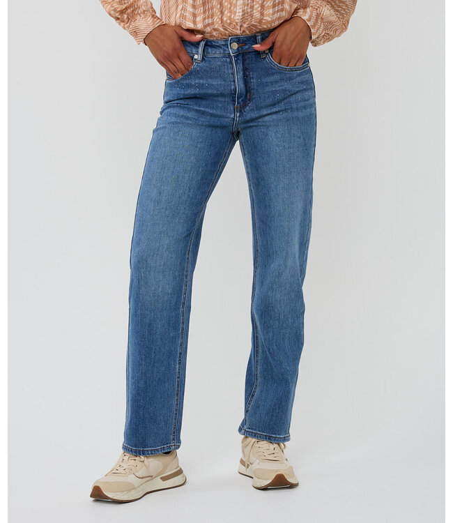 Esqualo Esqualo Trousers straight embellished jeans Blue