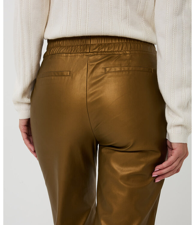 Esqualo Esqualo Trousers jogger Vegan leather Golden Olive