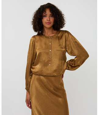 Esqualo Esqualo Blouse balloon sleeve Acetate Golden Olive