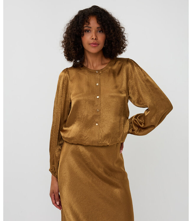 Esqualo Esqualo Blouse balloon sleeve Acetate Golden Olive