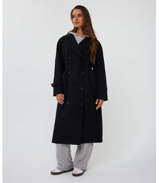 Esqualo Esqualo Coat trench long Black