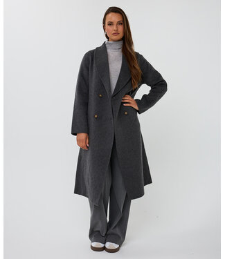 Esqualo Esqualo Coat shawl collar wool Grey