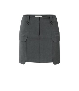 YAYA Woven mini cargo skirt - ANTHRACITE MELANGE