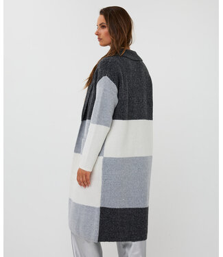 Esqualo Esqualo Cardigan long blocks Grey