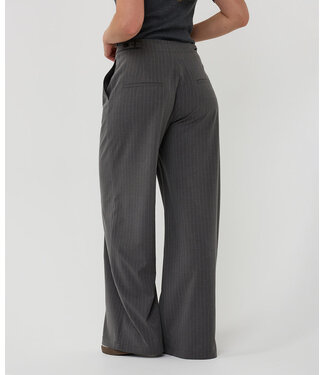 Esqualo Esqualo Trousers adjustable waist wide pinstripe Grey Melange