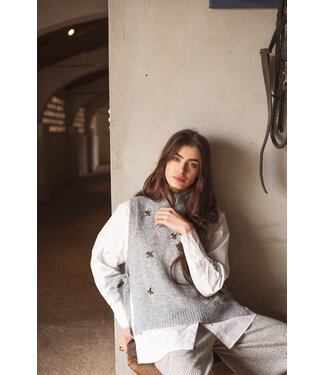 Summum Woman Summum Embellished spencer cozy melange knit 000810 - Mist