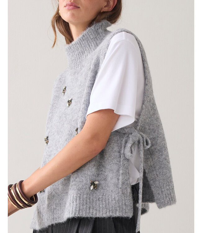 Summum Woman Summum Embellished spencer cozy melange knit 000810 - Mist