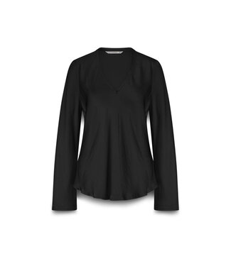 Summum Woman Summum Top v neck Silky touch 000990 - Black