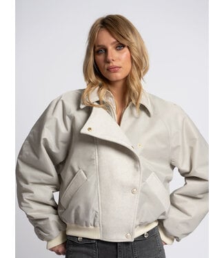 FIFTH HOUSE Jett Bomber Jacket - Soft White