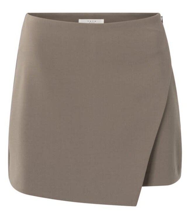 YAYA Woven mini skort - GREYISH BROWN