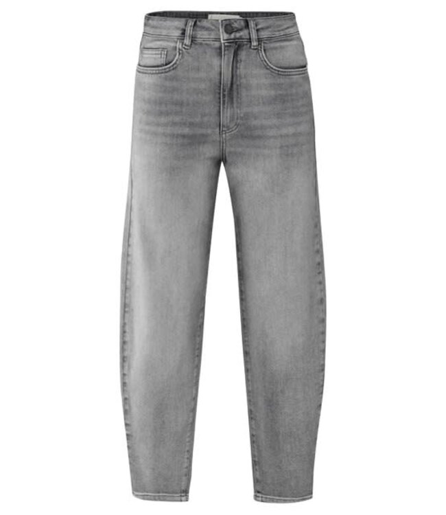 YAYA Loose fit hw denim - LIGHT GREY DENIM