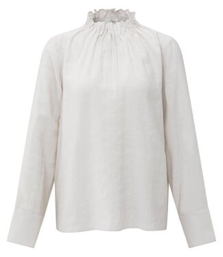 YAYA High neck top with drawstring hem - EARLY FROST WHITE