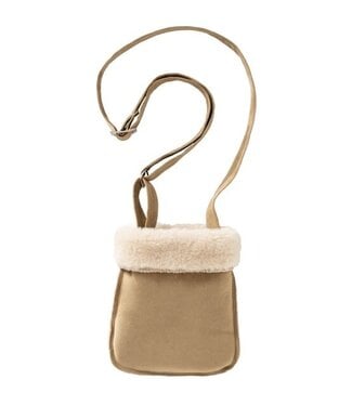 YAYA Lammy shoulder bag with adjustable strap - LIGHT CAMEL