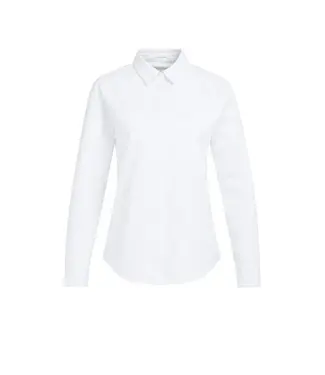 YAYA Soft jersey cotton blend shirt with blind placket - PURE WHITE