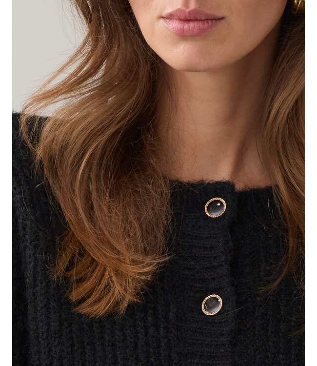 Summum Woman Cardigan Cozy melange knit - 000990 - Black