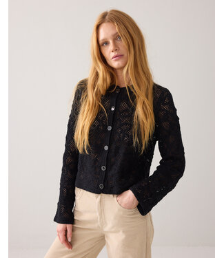 Summum Woman Cardigan Macrame knit - 000990 - Black