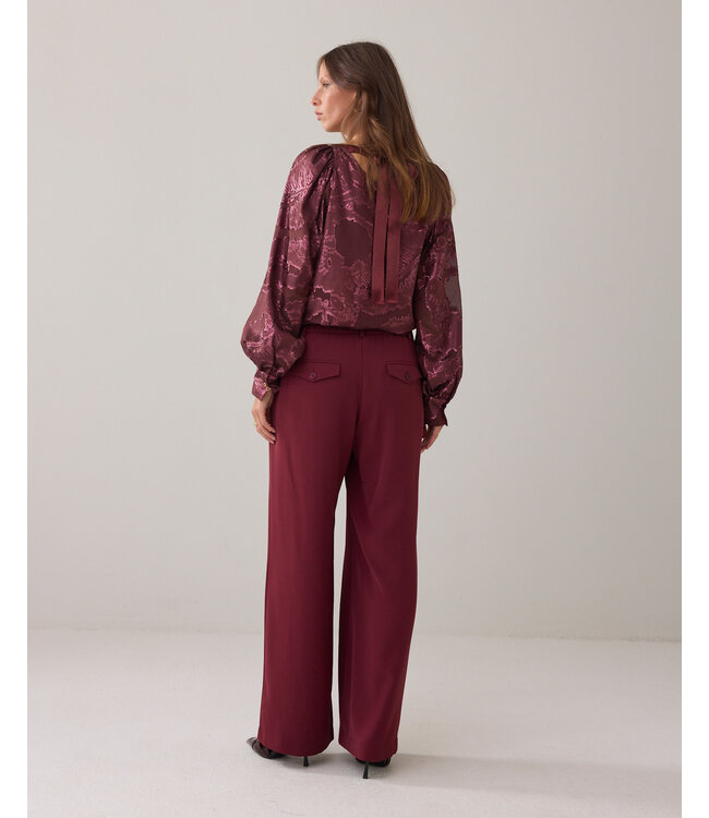 Summum Woman Trousers wide Fluid - 000558 - Merlot
