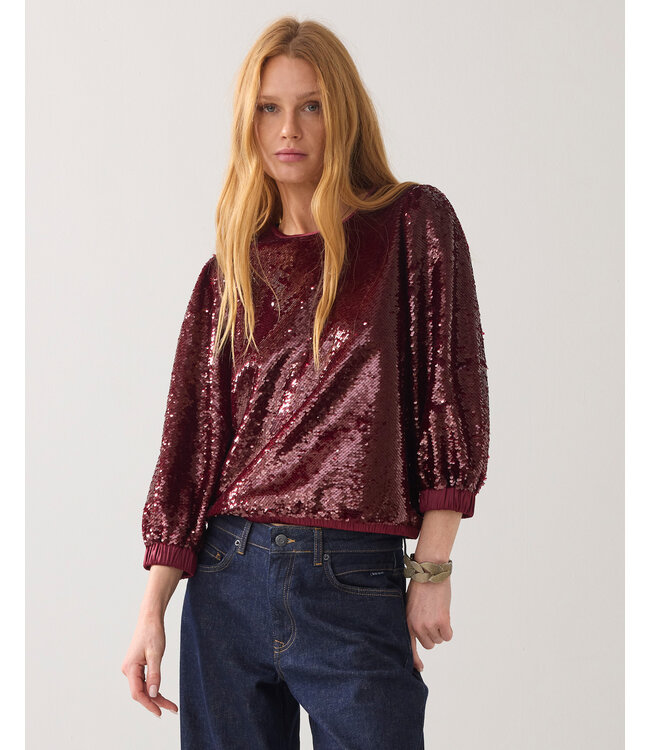 Summum Woman Top Sequins - 000558 - Merlot