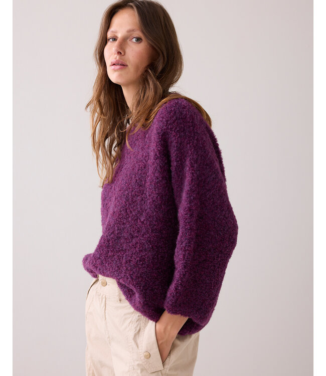 Summum Woman Summum Sweater soft boucle knit 000324 - Wineberry