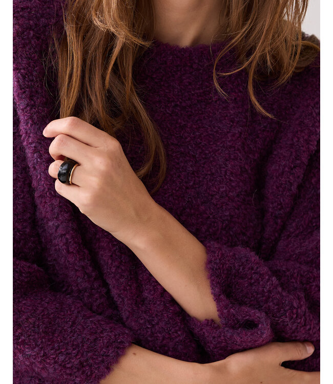 Summum Woman Summum Sweater soft boucle knit 000324 - Wineberry