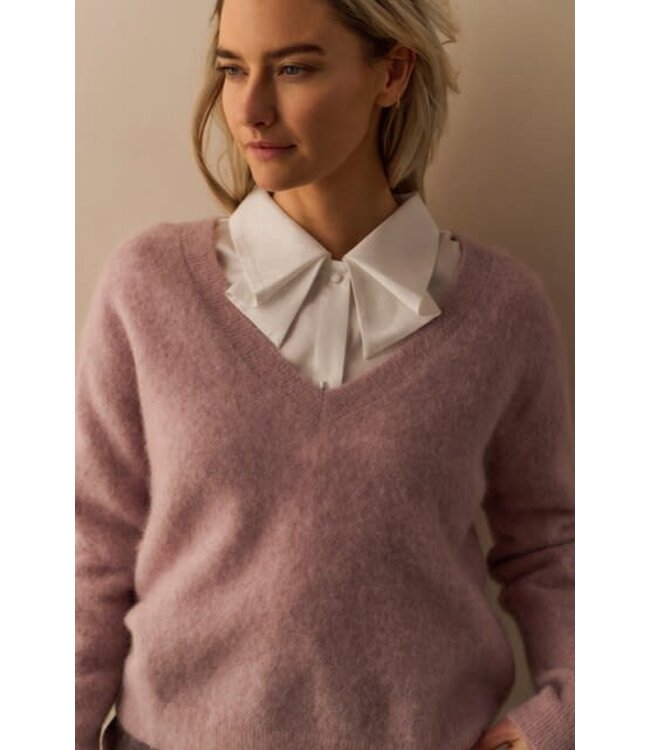 YAYA Blouse with bow detail in the collar - PURE WHITE