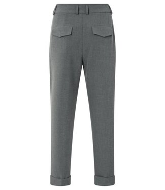 YAYA Trousers with straight legs and stylish waistband - CLOUD GREY MELANGE