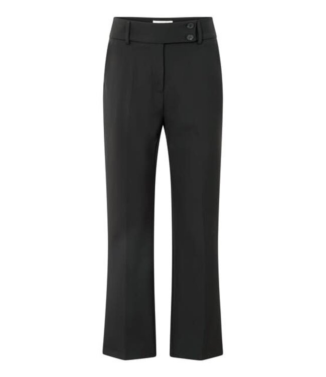 YAYA Scuba trousers with modern waistband - BLACK